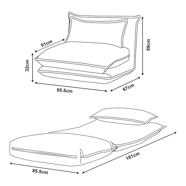 Fotoliu extensibil Umeå 59x85,5x67 cm [en.casa]