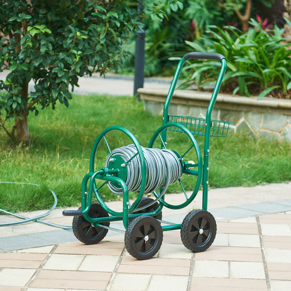 Carucior metalic pentru furtun de 3/4' - până la 60m furtun - tambur de înfășurare pentru furtun de grădină [pro.tec]