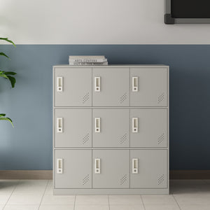 Dulap metalic Rautavaara 100x90x40cm gri deschis cu 4/6/9 usi [en.casa]