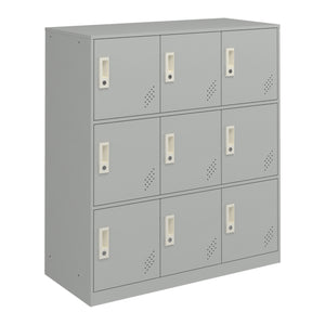 Dulap metalic Rautavaara 100x90x40cm gri deschis cu 4/6/9 usi [en.casa]