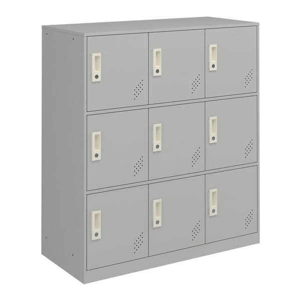 Dulap metalic Rautavaara 100x90x40cm gri deschis cu 4/6/9 usi [en.casa]