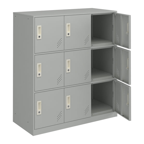 Dulap metalic Rautavaara 100x90x40cm gri deschis cu 4/6/9 usi [en.casa]