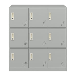Dulap metalic Rautavaara 100x90x40cm gri deschis cu 4/6/9 usi [en.casa]