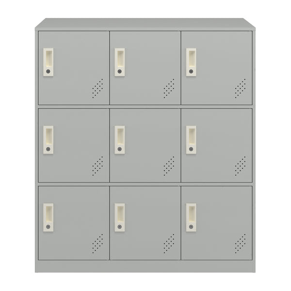 Dulap metalic Rautavaara 100x90x40cm gri deschis cu 4/6/9 usi [en.casa]
