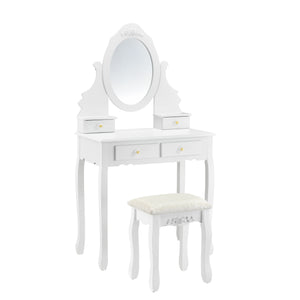 Schminktisch Limerick mit Spiegel + Hocker en.casa - premiumXL