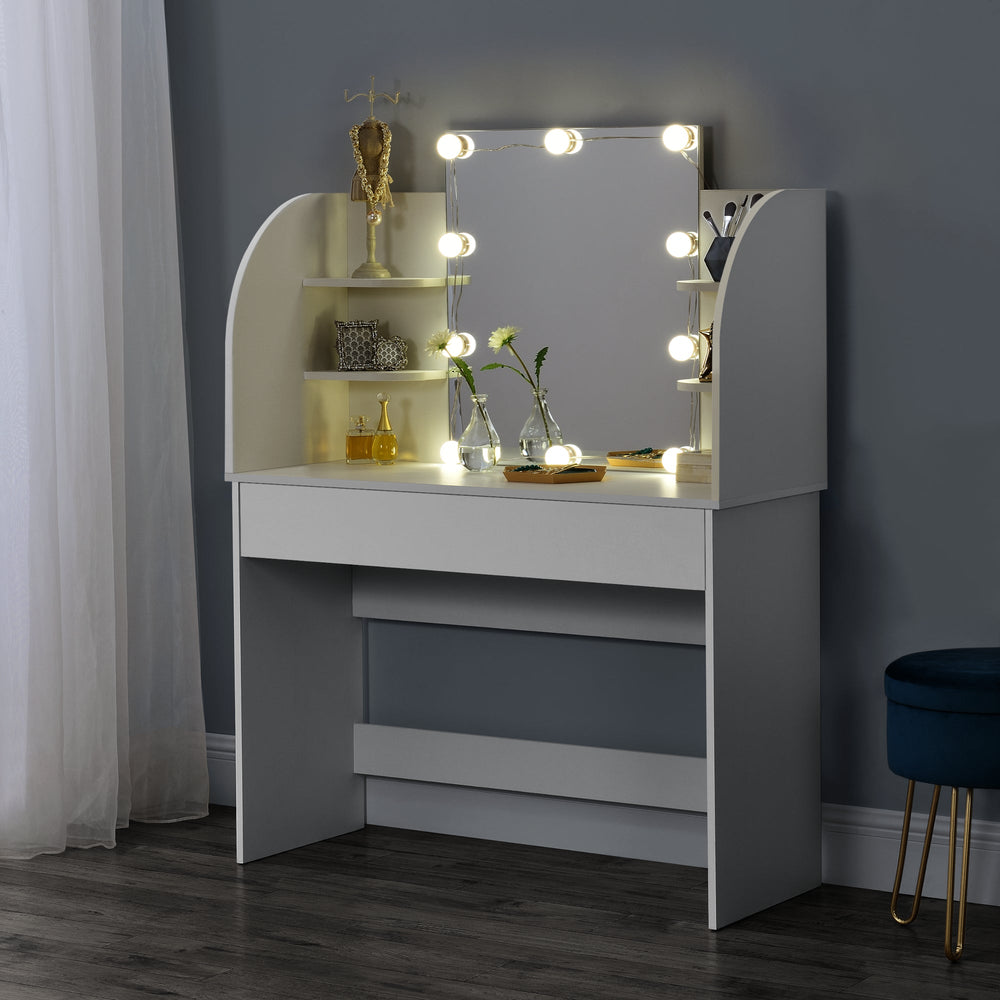 Schminktisch Köla mit LED in versch. Farben [en.casa] - premiumXL