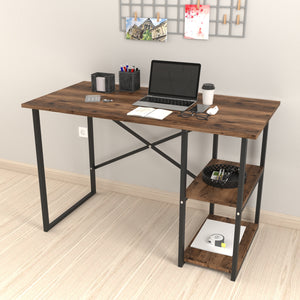 Schreibtisch Nittedal mit Regal 120x60x75cm in versch. Farben [en.casa] - premiumXL