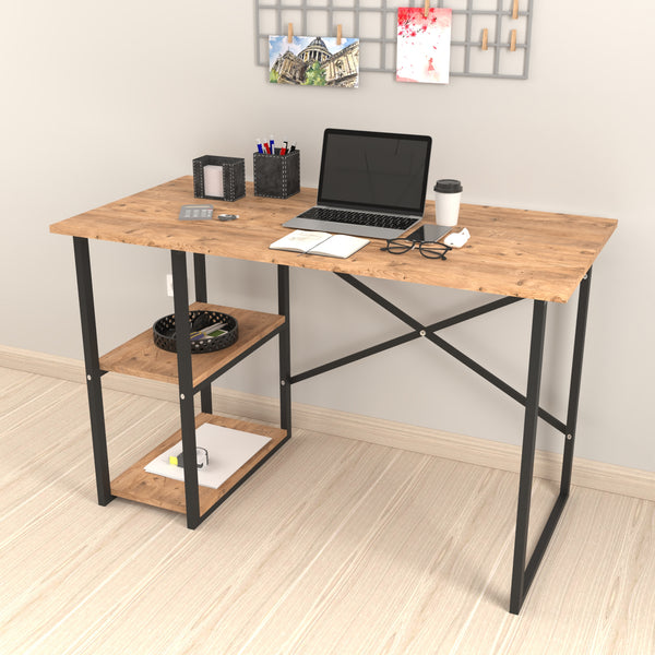 Birou cu raft lateral Nittedal 75x120x60 cm [en.casa]