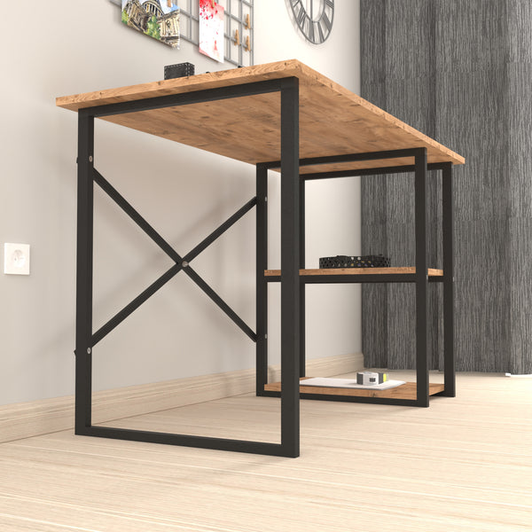 Birou cu raft lateral Nittedal 75x120x60 cm [en.casa]