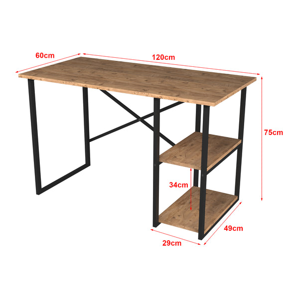 Birou cu raft lateral Nittedal 75x120x60 cm [en.casa]