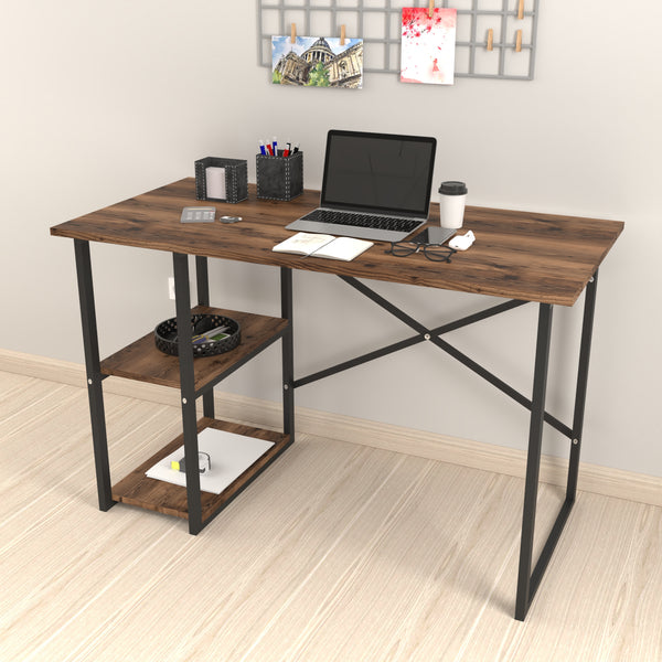 Birou cu raft lateral Nittedal 75x120x60 cm [en.casa]