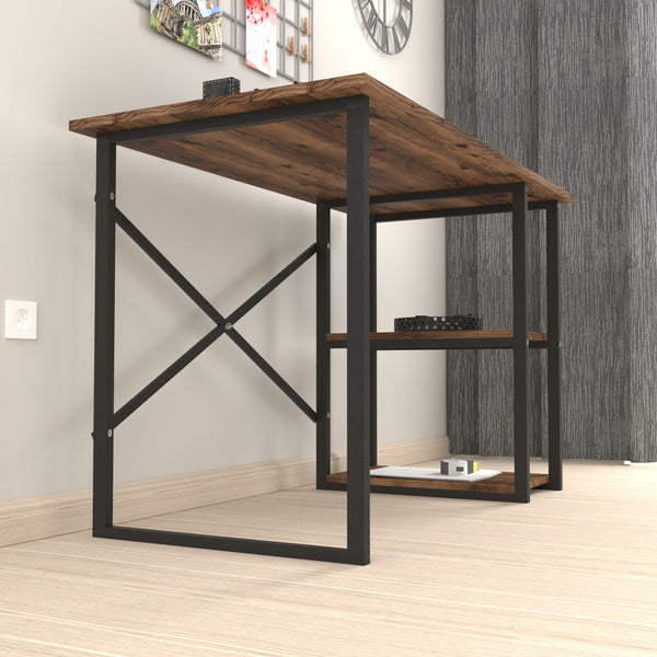 Birou cu raft lateral Nittedal 75x120x60 cm [en.casa]