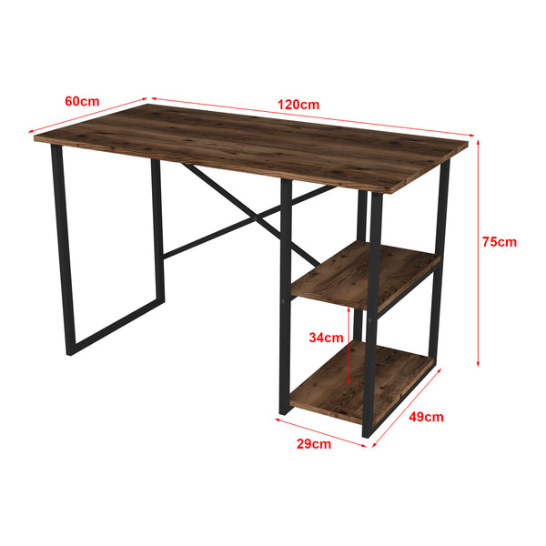 Birou cu raft lateral Nittedal 75x120x60 cm [en.casa]