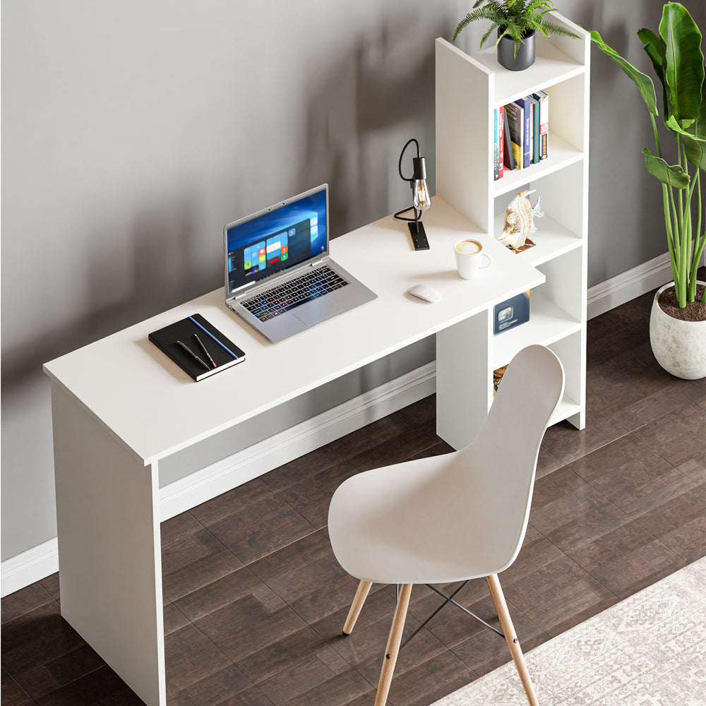 Birou cu raft incorporat Chagtuniejle 150x45x120 cm [en.casa]
