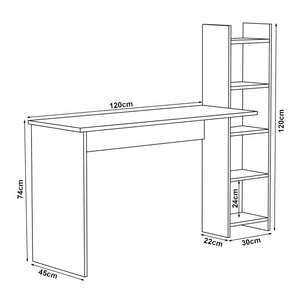 Birou cu raft incorporat Chagtuniejle 150x45x120 cm [en.casa]
