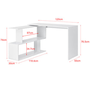 Birou Arendal 76,5 x 120 x 50 cm cu rafturi culori diferite [en.casa]