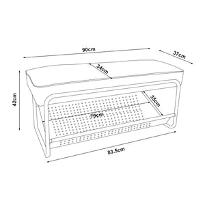 Banca cu suport pentru pantofi Lillehammer 90x37x42 cm [en.casa]