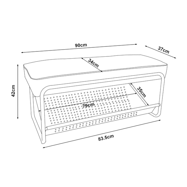 Banca cu suport pentru pantofi Lillehammer 90x37x42 cm [en.casa]