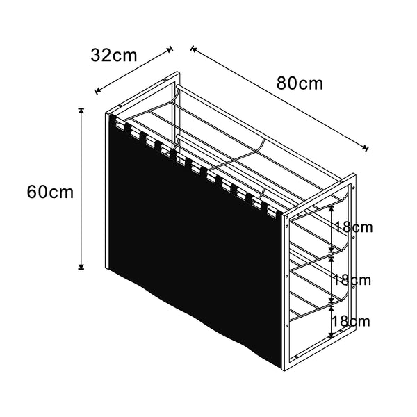 Raft pantofi Sel 80x32x60cm [en.casa]