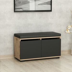 Schuhbank Brande mit 4 Ablagefächern 42x80x35cm in versch. Farben [en.casa] - premiumXL