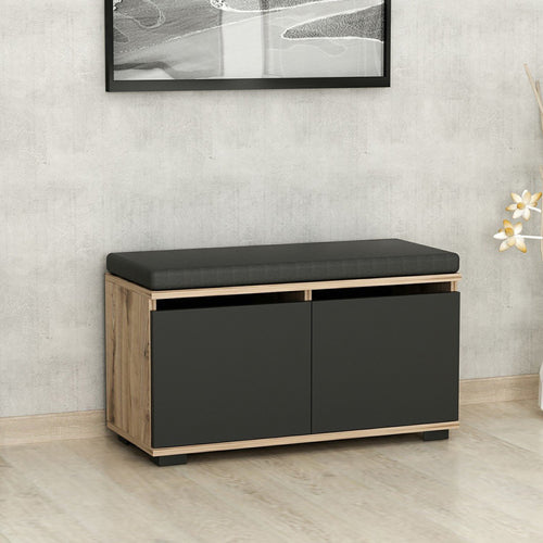 Schuhbank Brande mit 4 Ablagefächern 42x80x35cm in versch. Farben [en.casa] - premiumXL