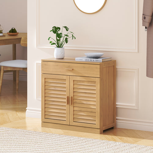 Dulap pantofi cu sertar Aarela 67x66x34 cm bambus [en.casa]