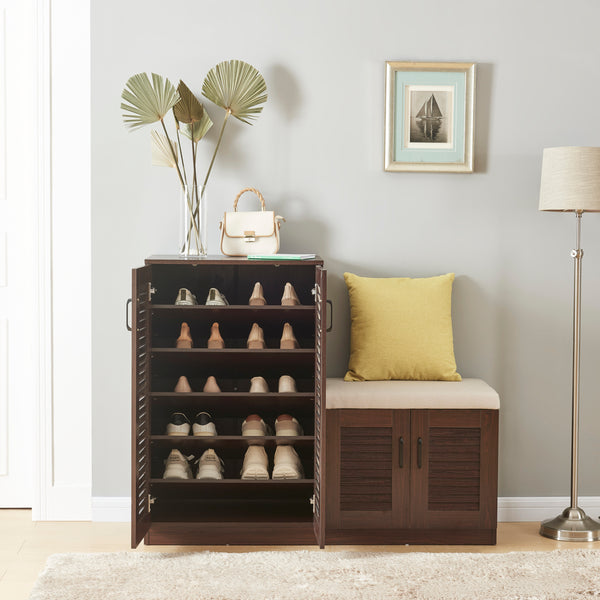 Dulap pantofi Loten 97x120x36cm wenge [en.casa]