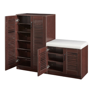 Dulap pantofi Loten 97x120x36cm wenge [en.casa]