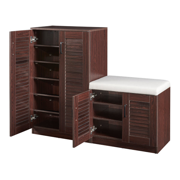 Dulap pantofi Loten 97x120x36cm wenge [en.casa]
