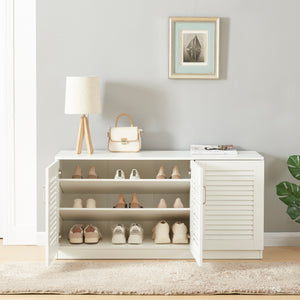 Dulap pantofi Loten 62x125x36cm alb [en.casa]