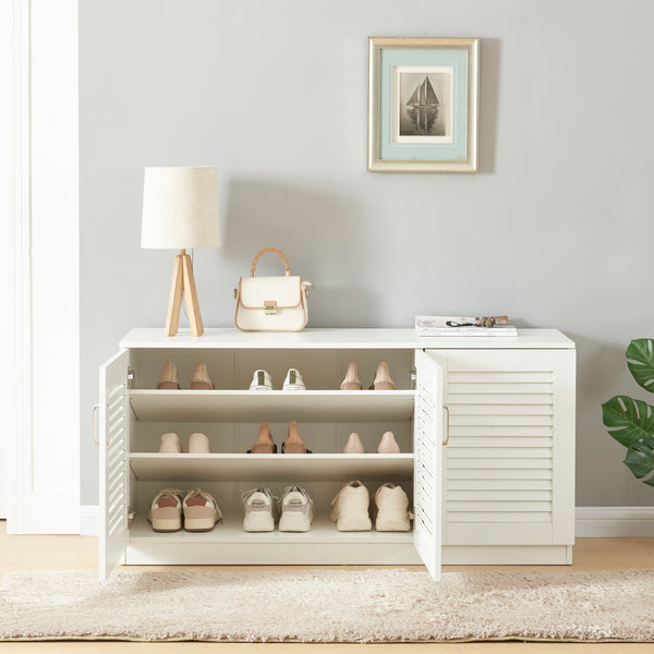 Dulap pantofi Loten 62x125x36cm alb [en.casa]