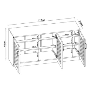 Dulap pantofi Loten 62x125x36cm alb [en.casa]