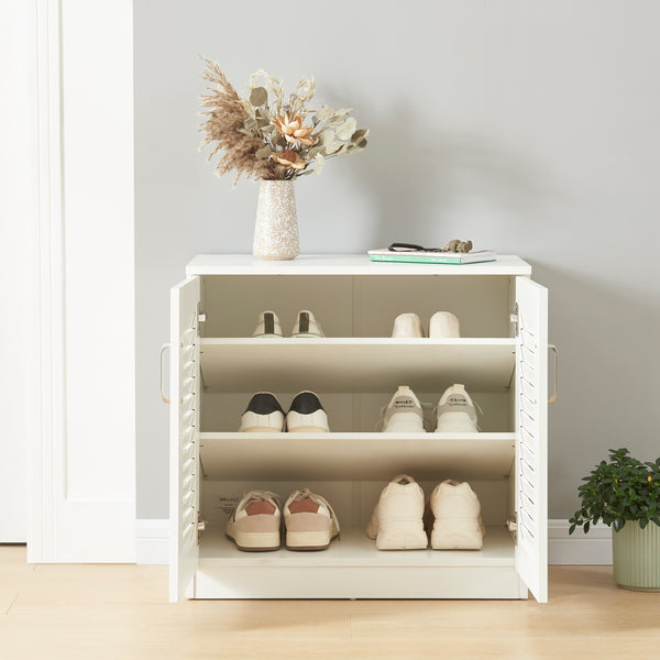 Dulap pantofi Loten 62x63x36cm alb [en.casa]