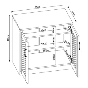 Dulap pantofi Loten 62x63x36cm alb [en.casa]