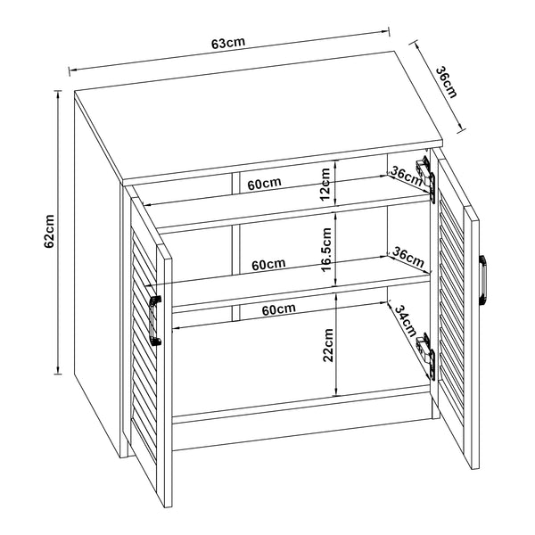 Dulap pantofi Loten 62x63x36cm alb [en.casa]