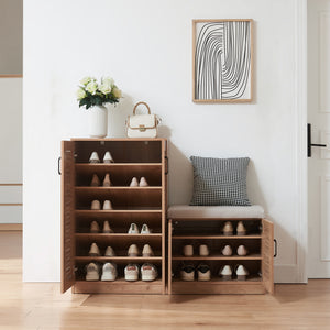 Dulap pantofi Loten 97x120x36cm efect lemn stejar [en.casa]