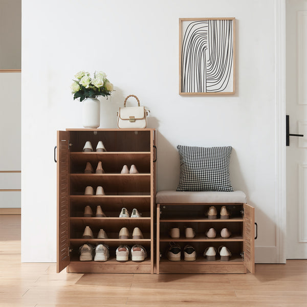 Dulap pantofi Loten 97x120x36cm efect lemn stejar [en.casa]