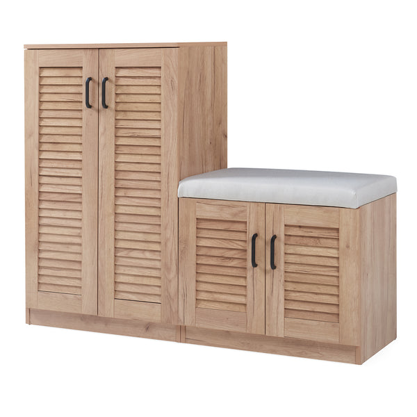 Dulap pantofi Loten 97x120x36cm efect lemn stejar [en.casa]