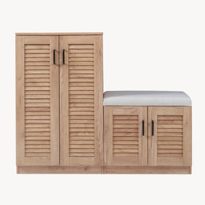 Dulap pantofi Loten 97x120x36cm efect lemn stejar [en.casa]
