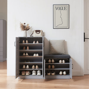 Dulap pantofi Loten 97x120x36cm gri [en.casa]