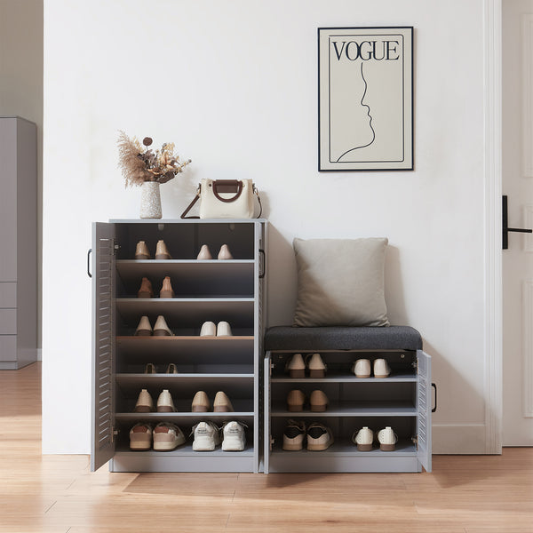 Dulap pantofi Loten 97x120x36cm gri [en.casa]