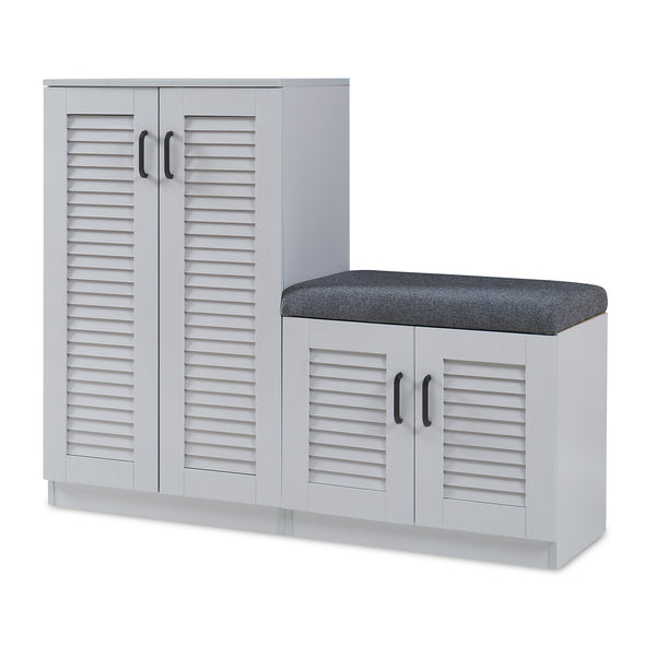 Dulap pantofi Loten 97x120x36cm gri [en.casa]