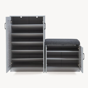 Dulap pantofi Loten 97x120x36cm gri [en.casa]