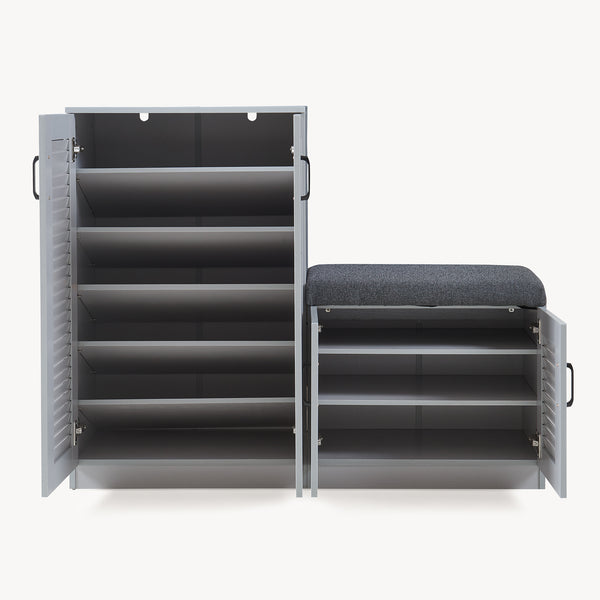 Dulap pantofi Loten 97x120x36cm gri [en.casa]