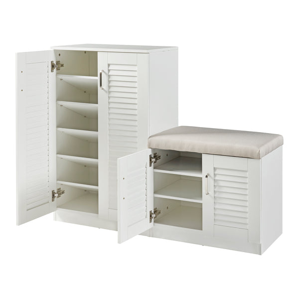 Dulap pantofi Loten 97x120x36cm alb [en.casa]