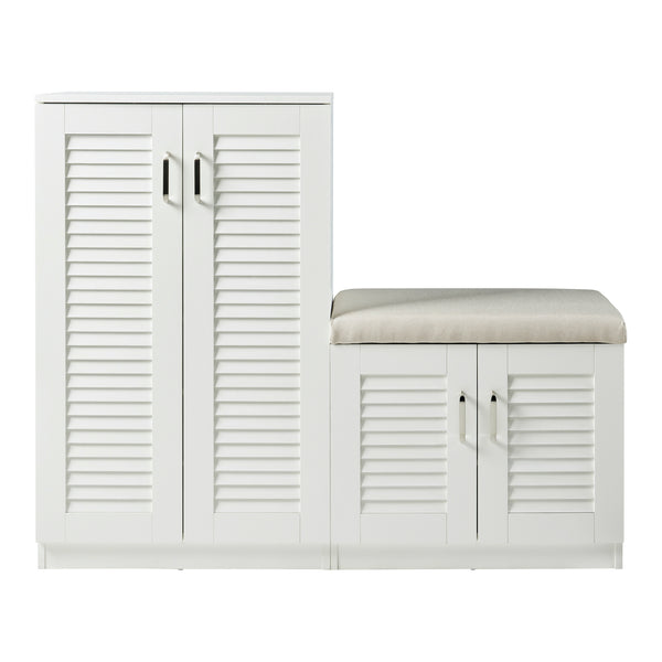 Dulap pantofi Loten 97x120x36cm alb [en.casa]