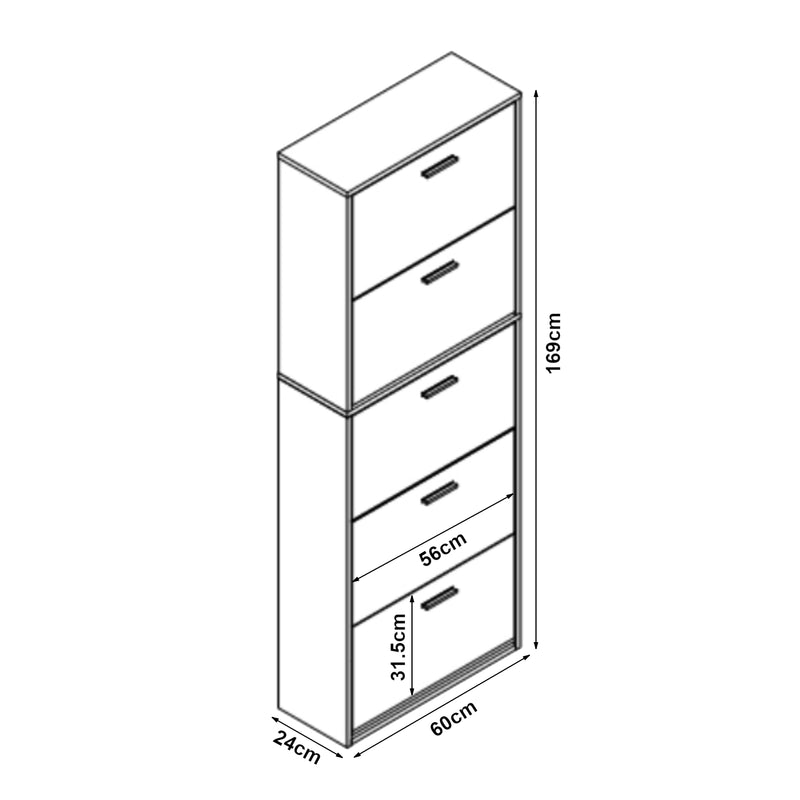 Schiță cotată Pantofar Sykkylven 81x63x24 cm  [en.casa]