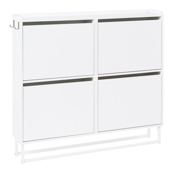 Dulap pantofi Ylitornio 91,5x100x19cm alb [en.casa]