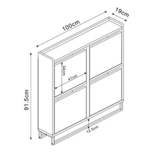 Dulap pantofi Ylitornio 91,5x100x19cm alb [en.casa]