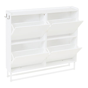 Dulap pantofi Ylitornio 91,5x100x19cm alb [en.casa]